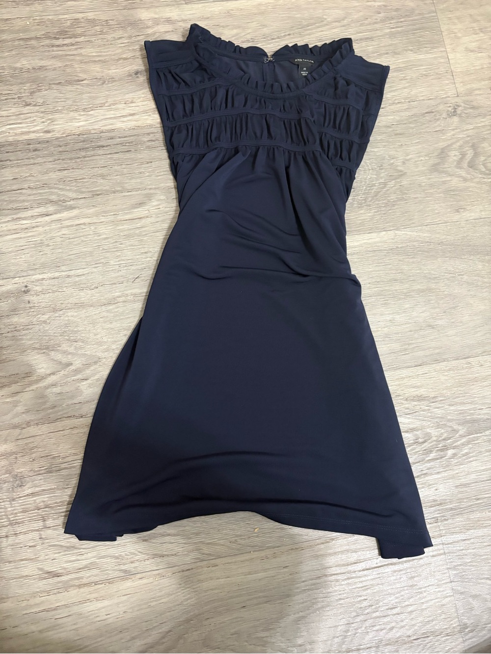 Navy Blue Ruffled Yoke Women's Top!